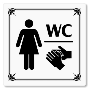 WC ženy, 118x118mm, bílá, Nebraska